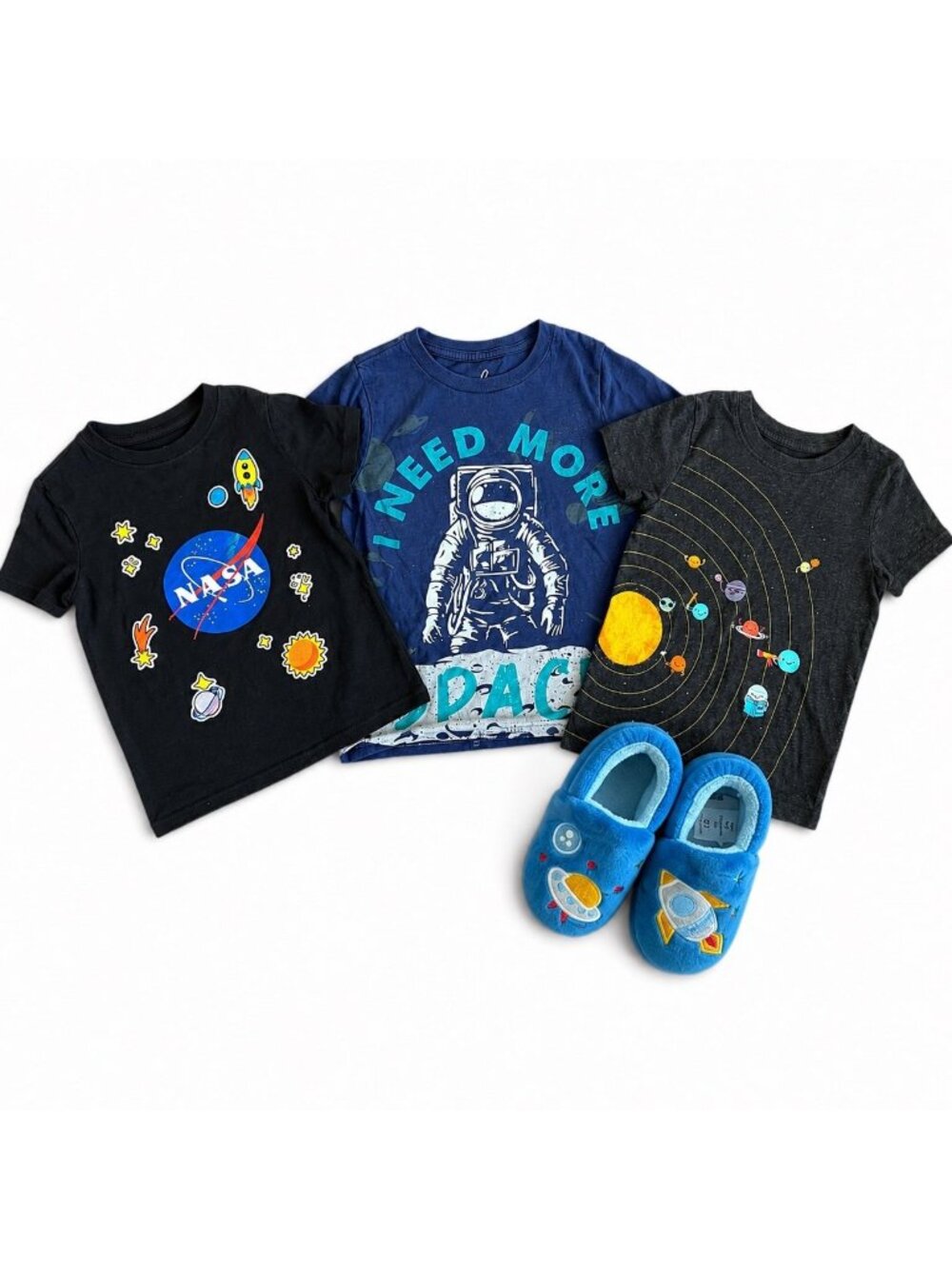 Boys Space Theme Clothing Bundle Size 3T NASA Astronaut Slippers